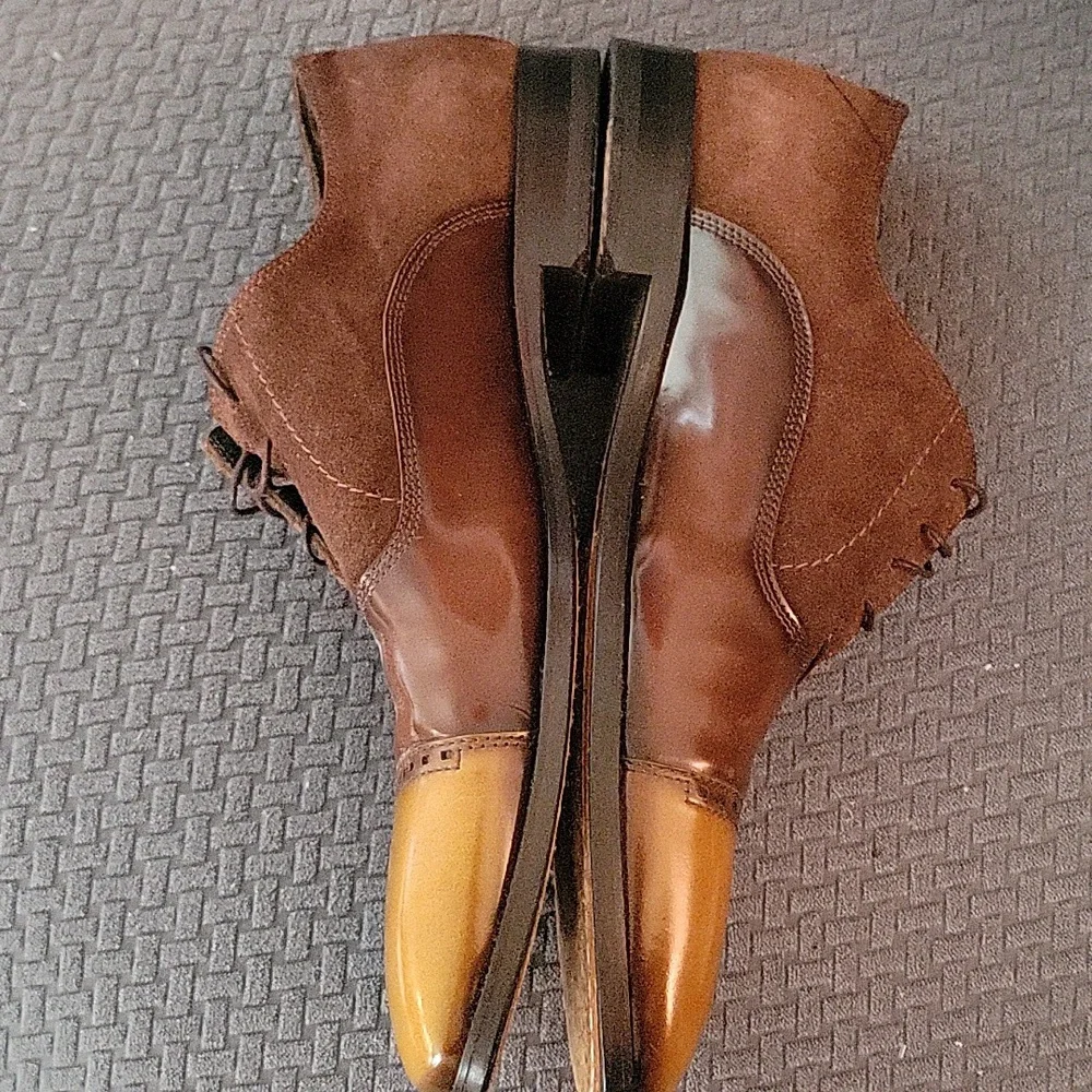 VellaPais Men's Dark/Light Brown Leather/Suede Oxford Shoes SZ 10 Style 4114 - Picture 5 of 10